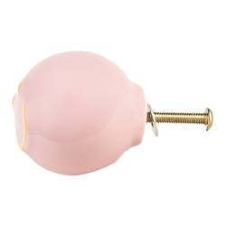 Clayre & Eef Door Knob Ø 4x3 cm Pink Ceramic