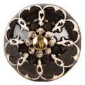 Clayre & Eef Door Knob Ø 4x3 cm Black Ceramic