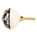 Clayre & Eef Door Knob Ø 4x3 cm Black Ceramic