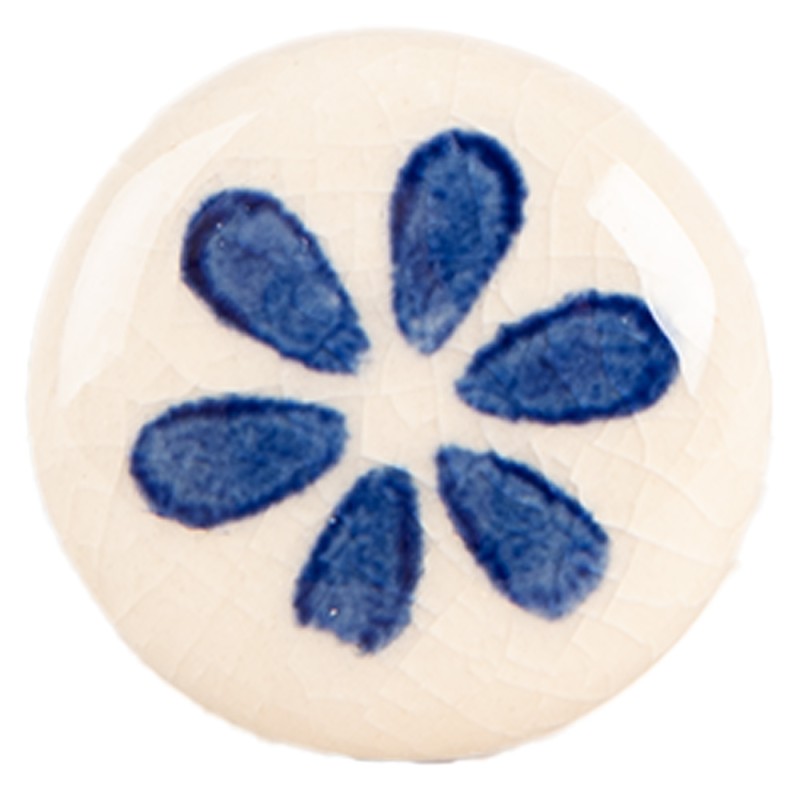Clayre & Eef Pomello Ø 3x3 cm Beige Blu Ceramica