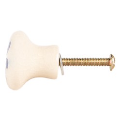 Clayre & Eef Pomello Ø 3x3 cm Beige Blu Ceramica
