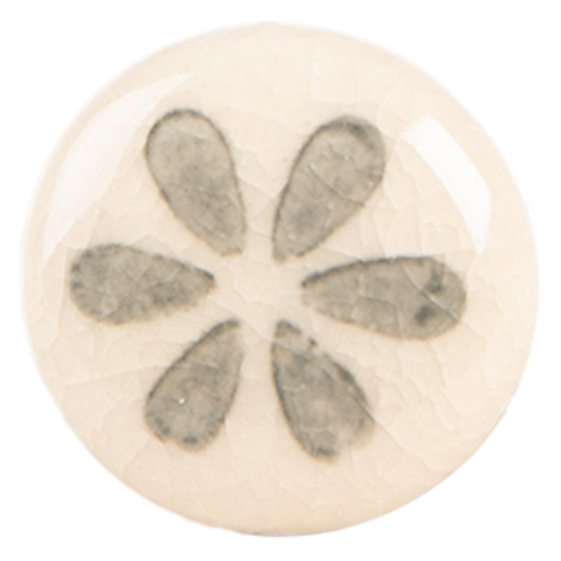 Clayre & Eef Türknauf Ø 3x3 cm Beige Grau Keramik