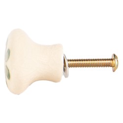 Clayre & Eef Türknauf Ø 3x3 cm Beige Grün Keramik