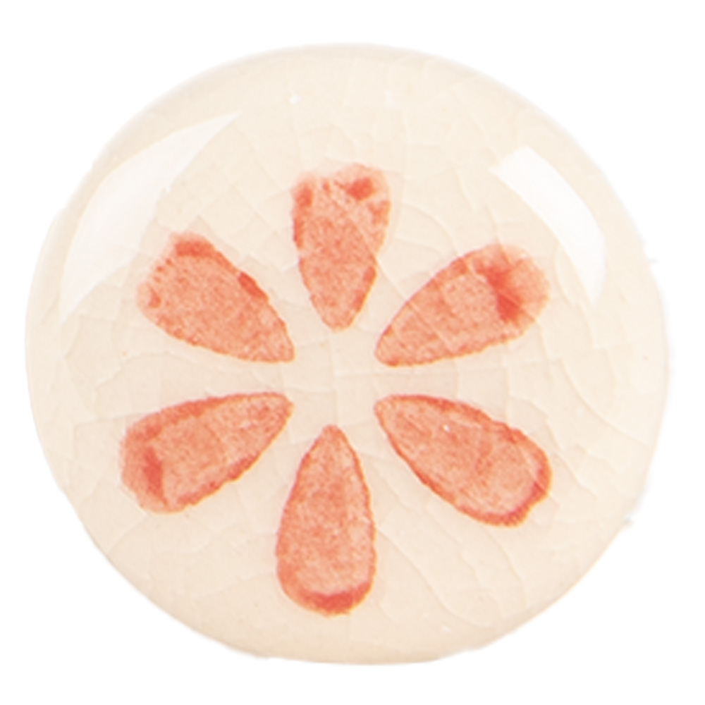 Clayre & Eef Deurknop Ø 3x3 cm Beige Oranje Keramiek afbeelding