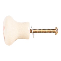 Clayre & Eef Deurknop Ø 3x3 cm Beige Groen Keramiek