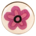 Clayre & Eef Door Knob Ø 3x3 cm Beige Purple Ceramic
