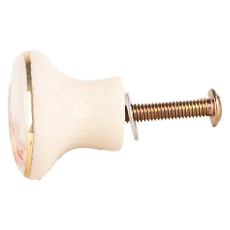 Clayre & Eef Türknauf Ø 3x3 cm Beige Keramik