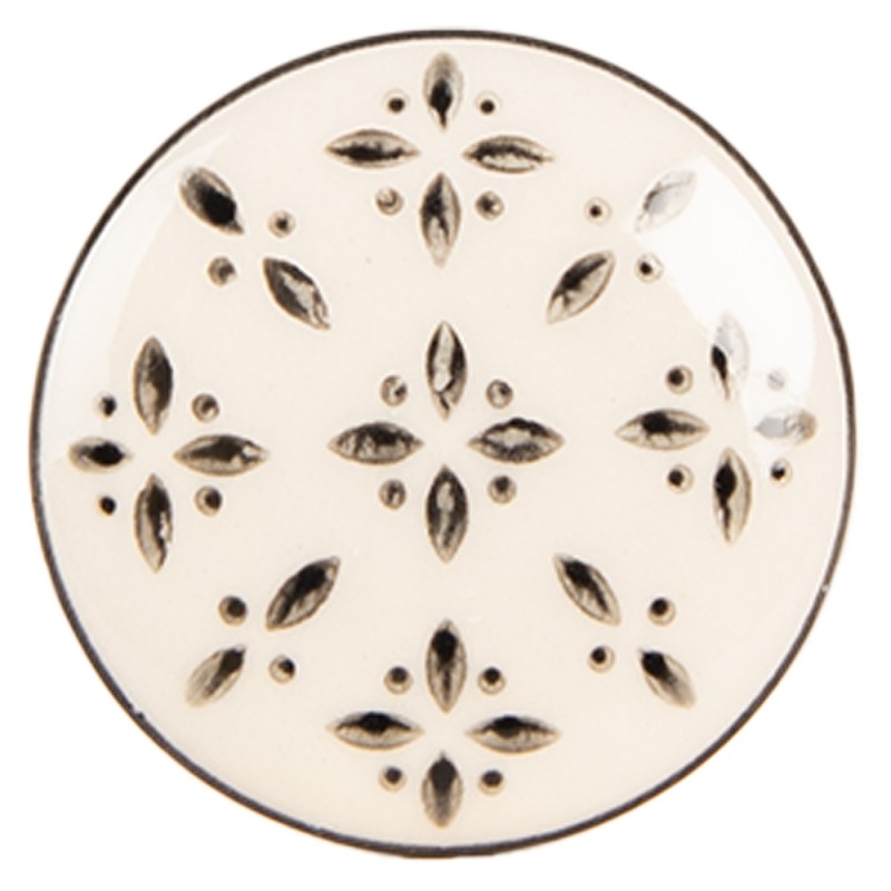 Clayre & Eef Door Knob Ø 4x3 cm Beige Ceramic