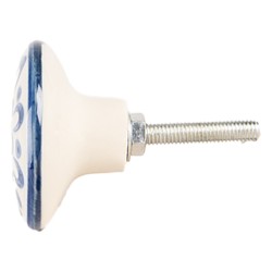 Clayre & Eef Poignée de porte Ø 4x3 cm Beige Céramique