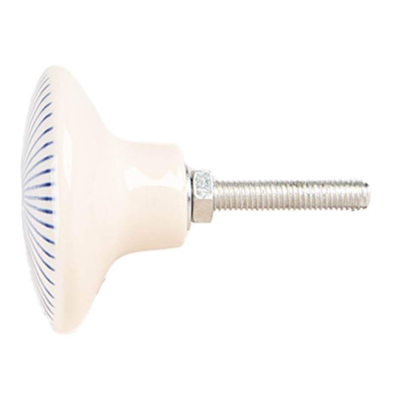 Clayre & Eef Door Knob Ø 4x3 cm Beige Ceramic