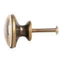 Clayre & Eef Door Knob Ø 3x3 cm Grey Ceramic