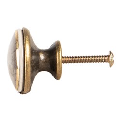 Clayre & Eef Türknauf Ø 3x3 cm Grau Keramik