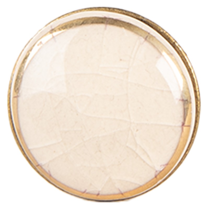 Clayre & Eef Door Knob Ø 3x3 cm Beige Ceramic