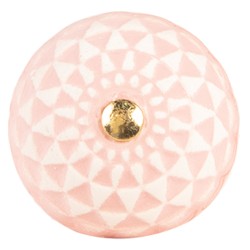 Clayre & Eef Door Knob Ø 4x3 cm Pink Ceramic