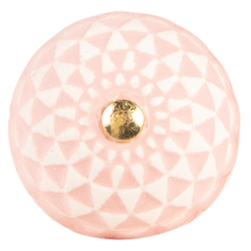 Clayre & Eef Door Knob Ø 4x3 cm Pink Ceramic