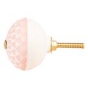 Clayre & Eef Door Knob Ø 4x3 cm Pink Ceramic