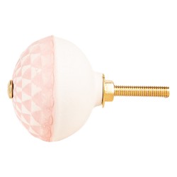 Clayre & Eef Door Knob Ø 4x3 cm Pink Ceramic