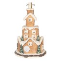 Clayre & Eef Christmas Tree Stand Gingerbread house Ø 35x57 cm Brown Ceramic material