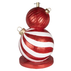 Clayre & Eef Supporto per albero di Natale Ø 55x84 cm Rosso Bianco Materiale ceramico