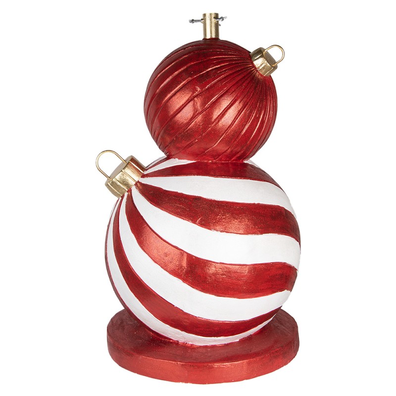 Clayre & Eef Supporto per albero di Natale Ø 55x84 cm Rosso Bianco Materiale ceramico