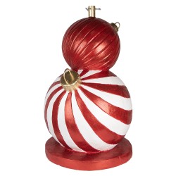 Clayre & Eef Supporto per albero di Natale Ø 55x84 cm Rosso Bianco Materiale ceramico