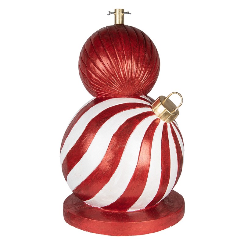 Clayre & Eef Supporto per albero di Natale Ø 55x84 cm Rosso Bianco Materiale ceramico