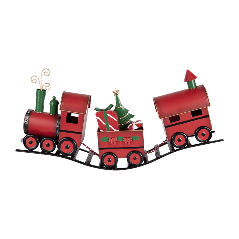 Clayre & Eef Christmas Decoration Figurine Train 63x13x31 cm Red Metal