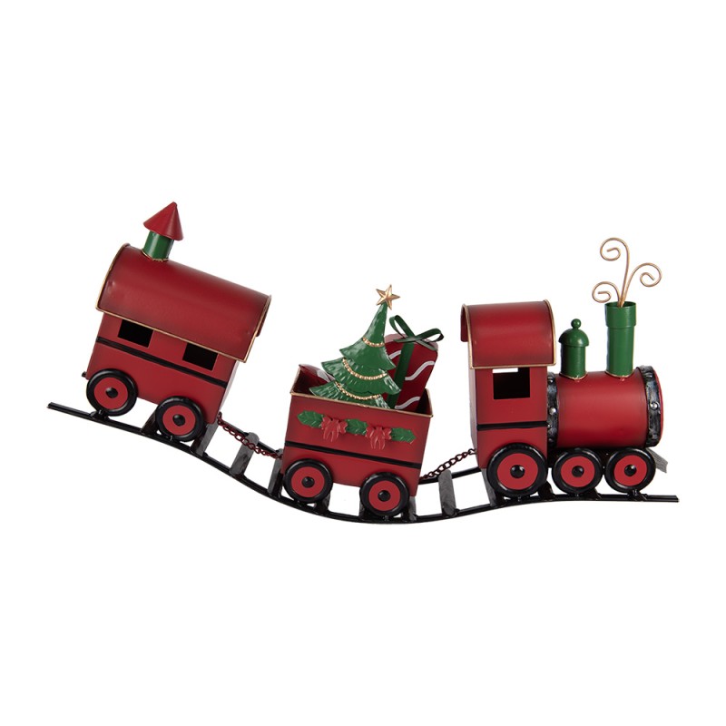 Clayre & Eef Christmas Decoration Figurine Train 63x13x31 cm Red Metal