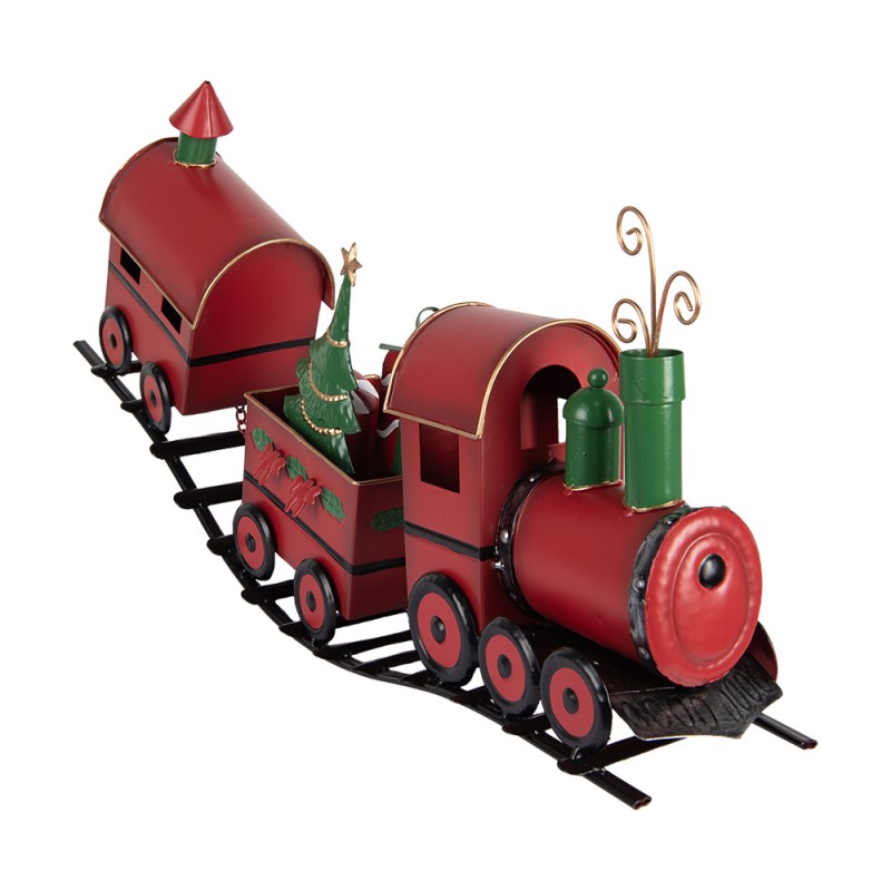 Clayre & Eef Christmas Decoration Figurine Train 63x13x31 cm Red Metal