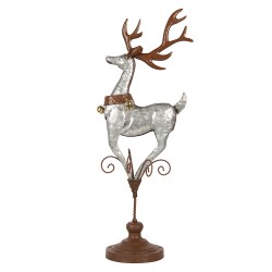 Clayre & Eef Dekorationsfigur Hirsch 24x24x68 cm Grau Metall