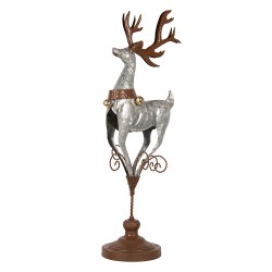 Clayre & Eef Dekorationsfigur Hirsch 24x24x68 cm Grau Metall