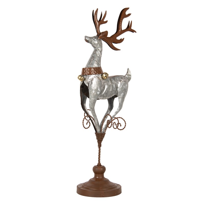 Clayre & Eef Dekorationsfigur Hirsch 24x24x68 cm Grau Metall