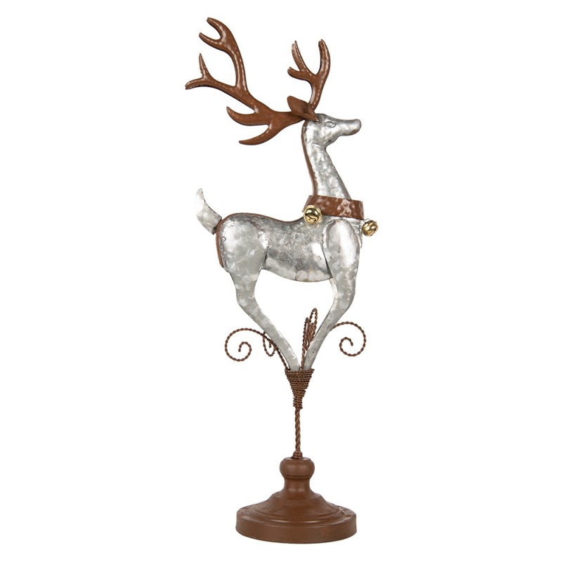 Clayre & Eef Dekorationsfigur Hirsch 24x24x68 cm Grau Metall