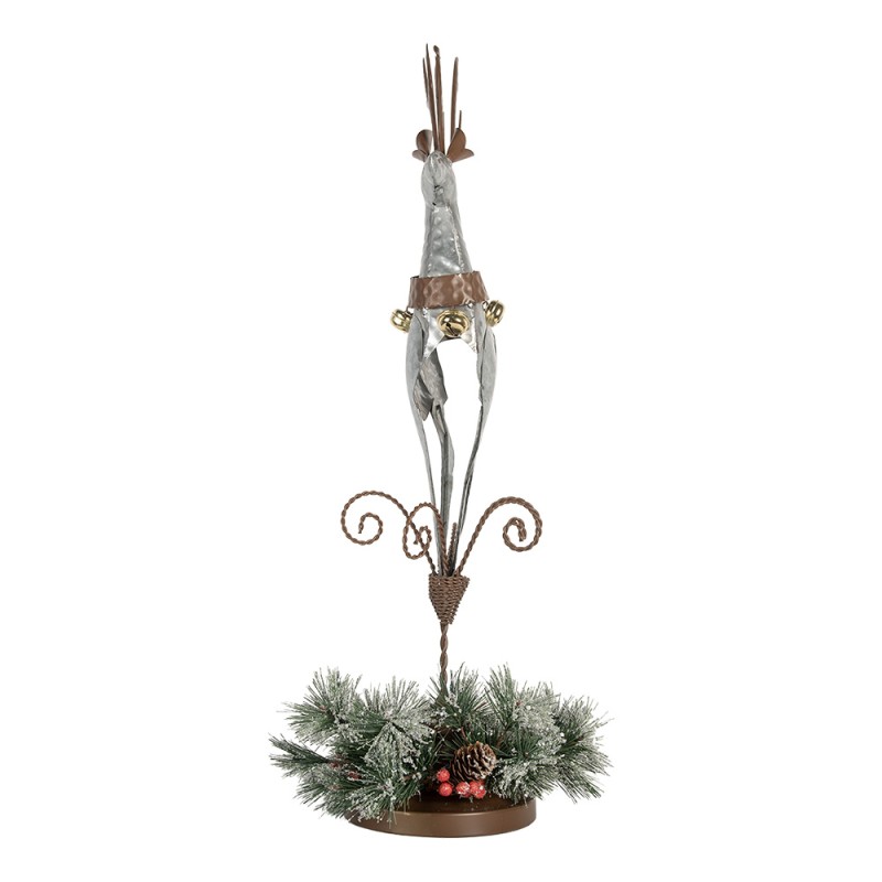Clayre & Eef Dekorationsfigur Hirsch 24x24x68 cm Grau Metall
