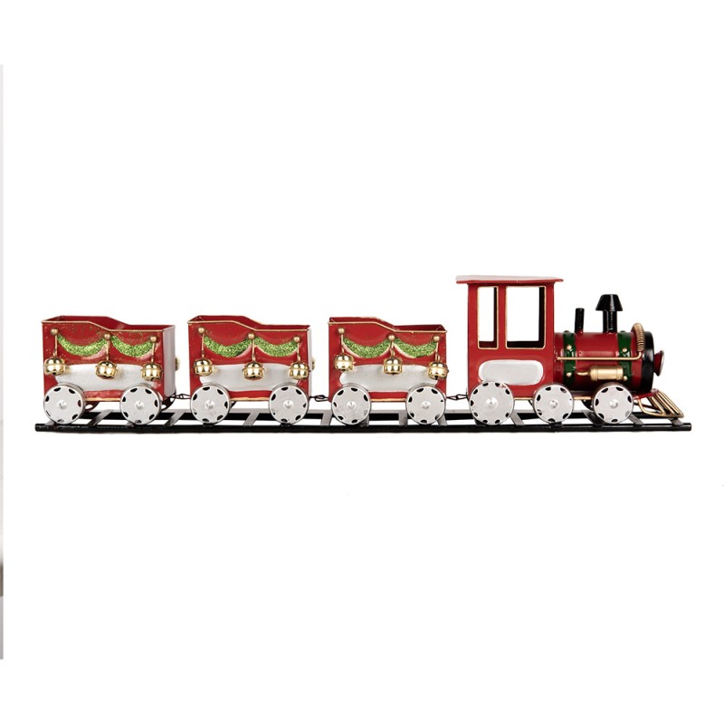 Clayre & Eef Image de décoration Train 58x12x14 cm Rouge Métal