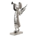 Clayre & Eef Kerstdecoratie Beeld Engel 30x15x50 cm Zilverkleurig Metaal