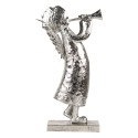 Clayre & Eef Kerstdecoratie Beeld Engel 30x15x50 cm Zilverkleurig Metaal