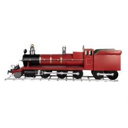 Clayre & Eef Statuetta decorativa Treno 86x18x27 cm Rosso Metallo