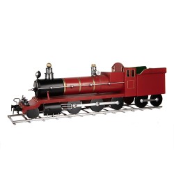 Clayre & Eef Statuetta decorativa Treno 86x18x27 cm Rosso Metallo