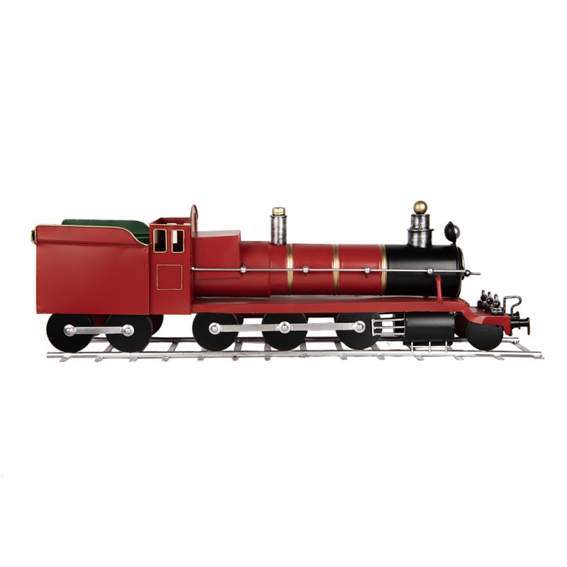 Clayre & Eef Statuetta decorativa Treno 86x18x27 cm Rosso Metallo