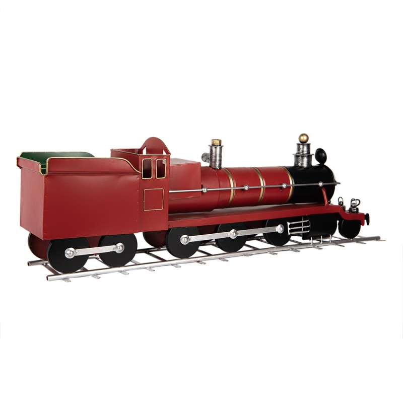 Clayre & Eef Statuetta decorativa Treno 86x18x27 cm Rosso Metallo