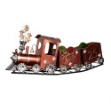 Clayre & Eef Statuetta decorativa di Natale Treno 79x15x37 cm Rosso Metallo