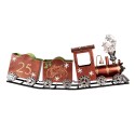 Clayre & Eef Statuetta decorativa di Natale Treno 79x15x37 cm Rosso Metallo