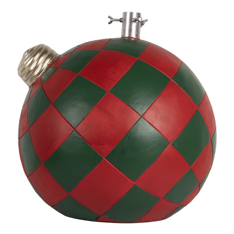 Clayre & Eef Supporto per albero di Natale 42x42x43 cm Rosso Verde Materiale ceramico