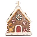 Clayre & Eef Christmas Tree Stand Gingerbread house 37x26x47 cm Brown Ceramic material