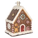 Clayre & Eef Christmas Tree Stand Gingerbread house 37x26x47 cm Brown Ceramic material