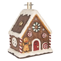 Clayre & Eef Christmas Tree Stand Gingerbread house 37x26x47 cm Brown Ceramic material
