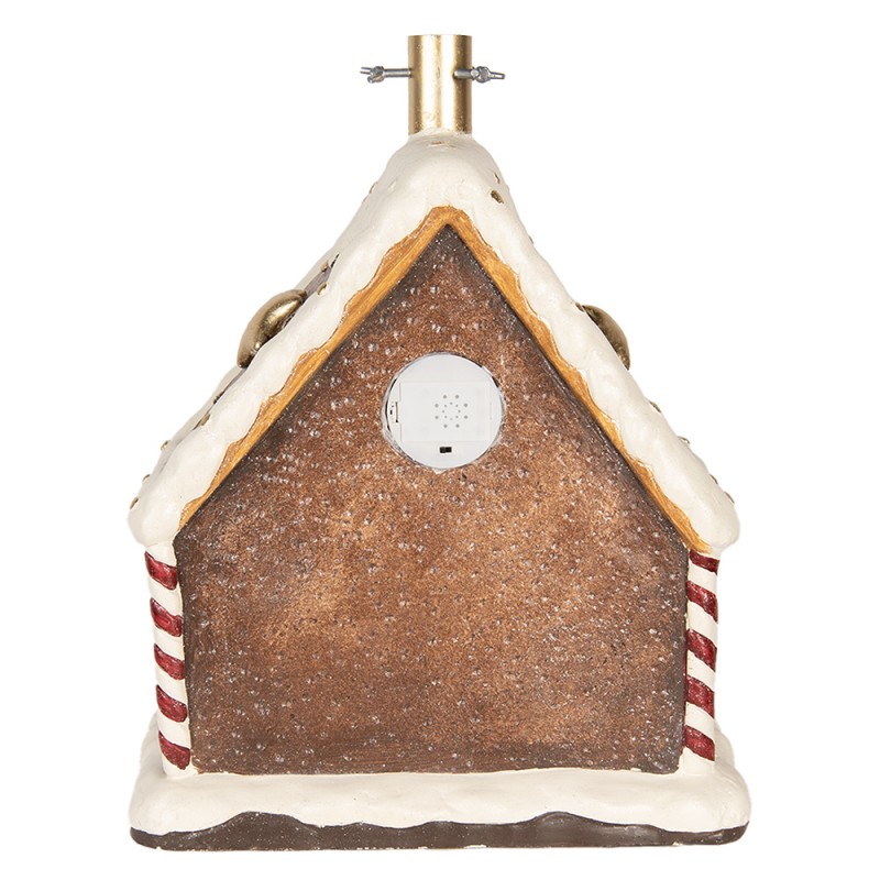 Clayre & Eef Christmas Tree Stand Gingerbread house 37x26x47 cm Brown Ceramic material