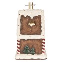 Clayre & Eef Christmas Tree Stand Gingerbread house 37x26x47 cm Brown Ceramic material