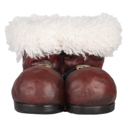 Clayre & Eef Blumentopf Stiefel 26x26x20 cm Rot Weiß Keramikmaterial Weihnachten